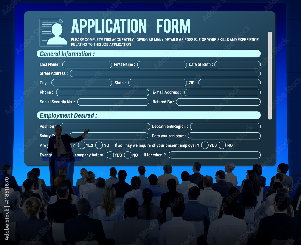 Online Web Job Application Form Concept