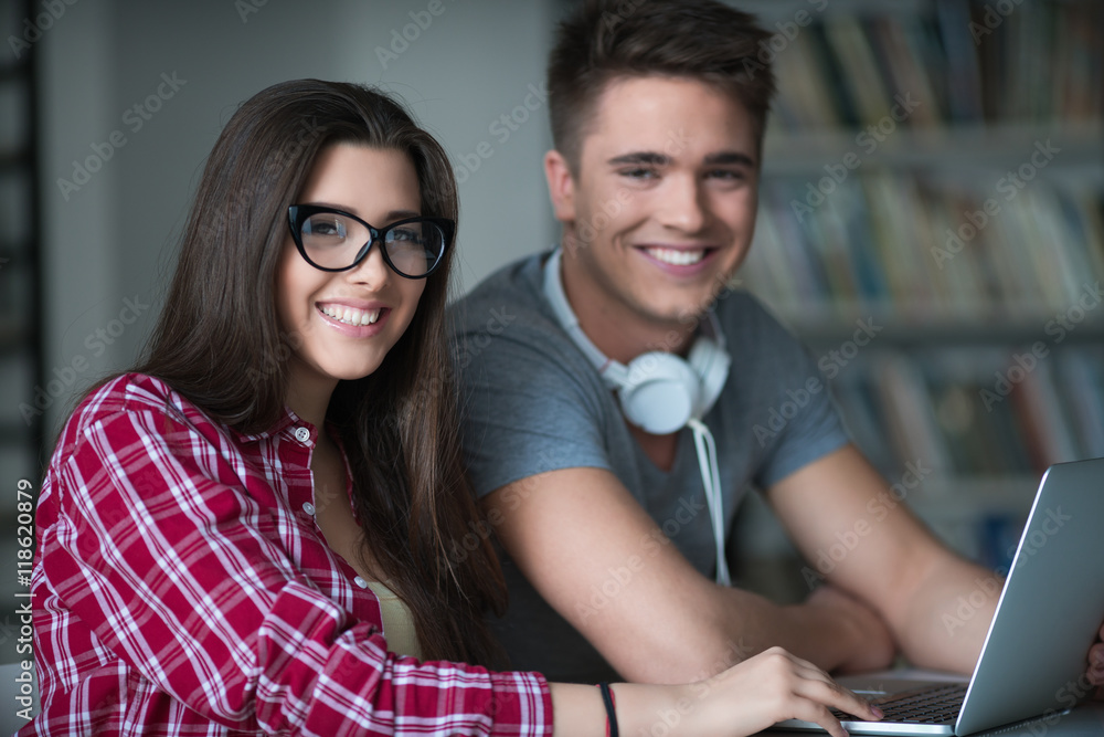 Couple with laptop