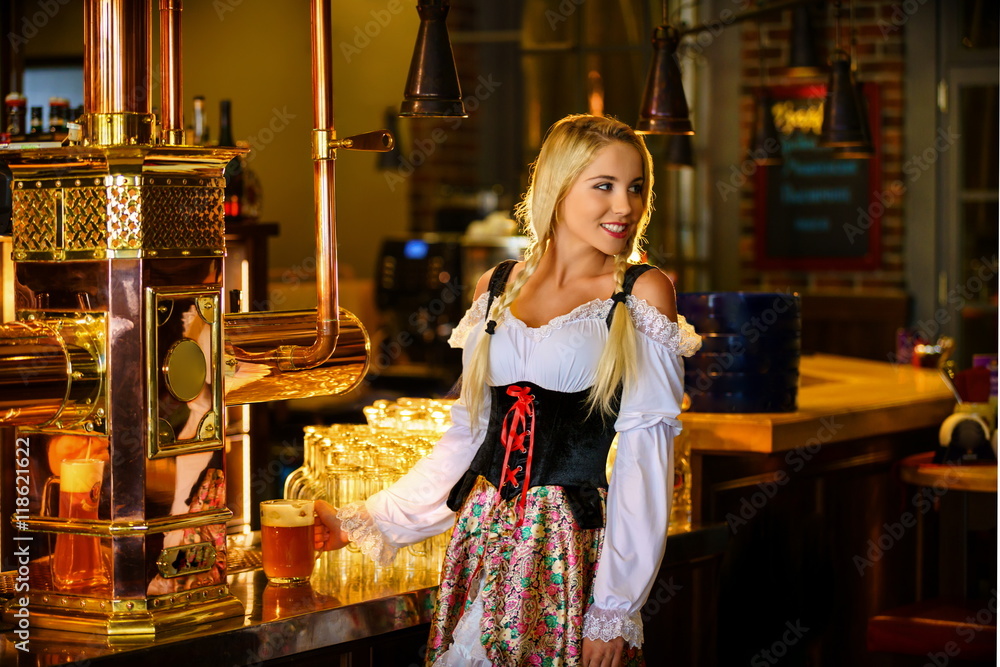 Smiling woman in a form indoors