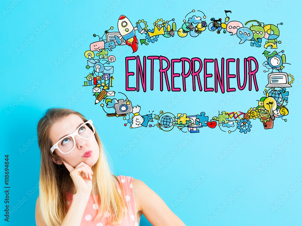 Entrepreneur concept with young woman