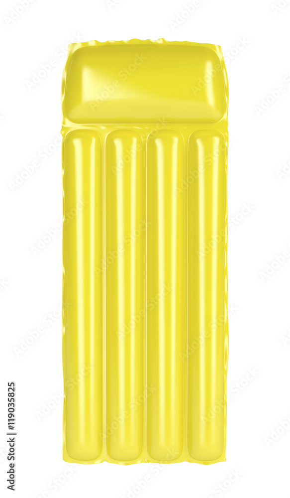 Yellow inflatable beach mattress