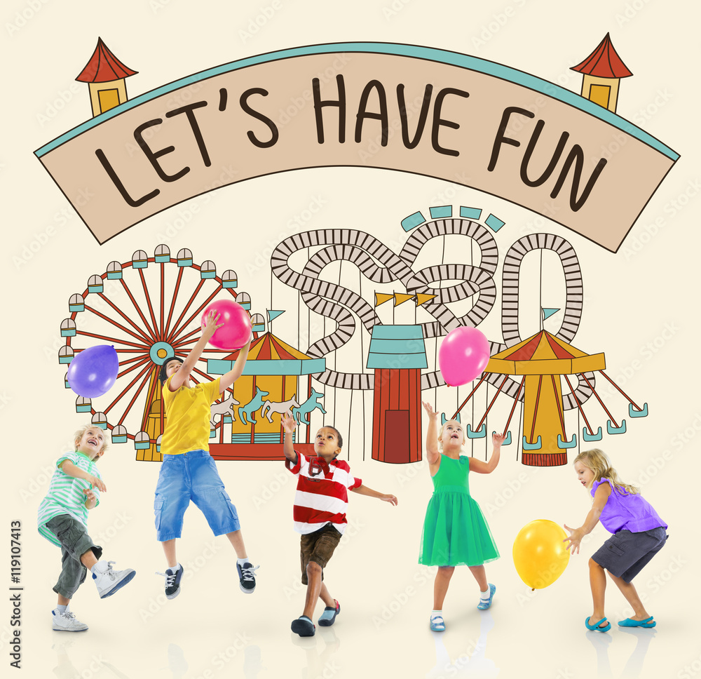 Lets Have Fun Children Kids Graphic Concept