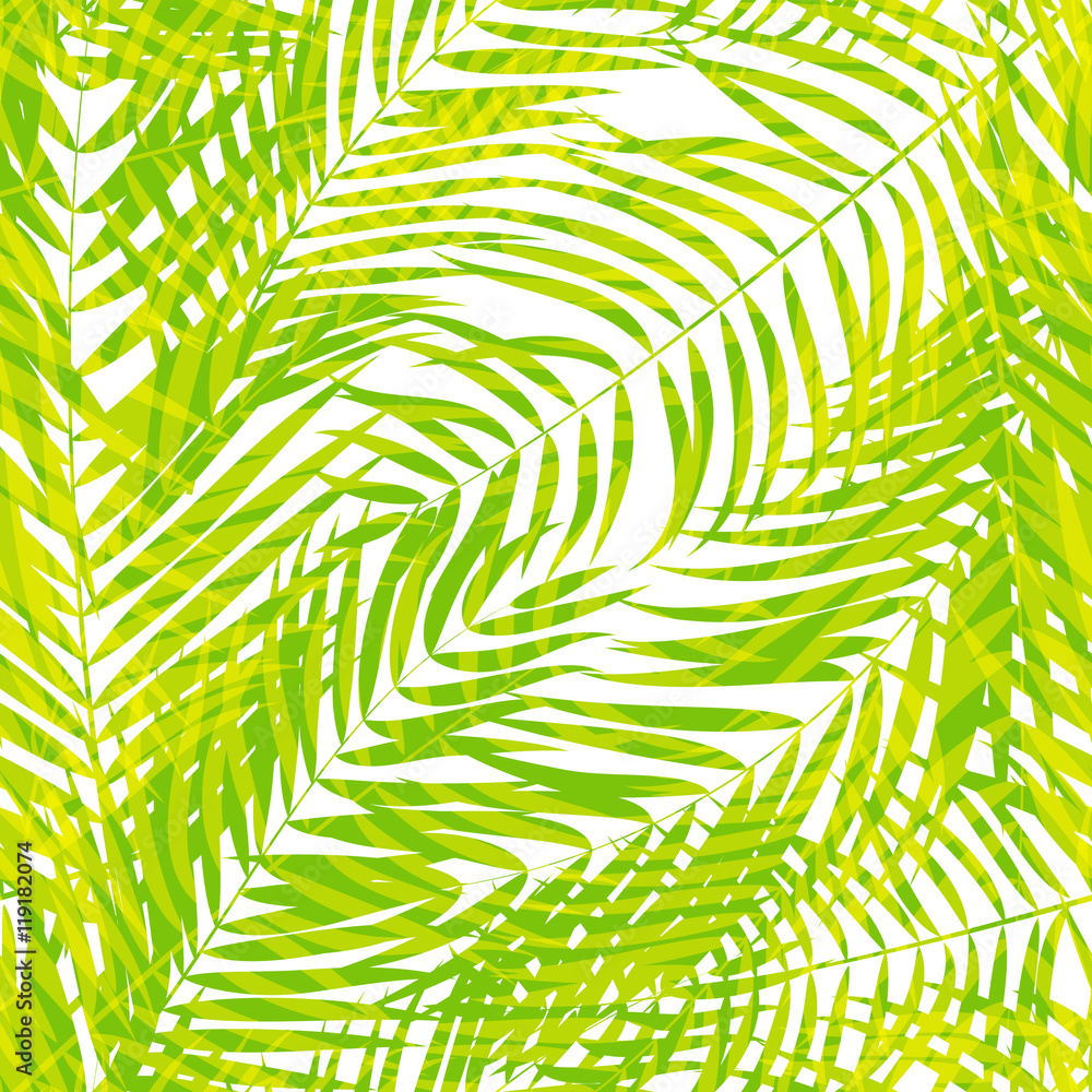 Beautifil Palm Tree Leaf  Silhouette Seamless Pattern Background