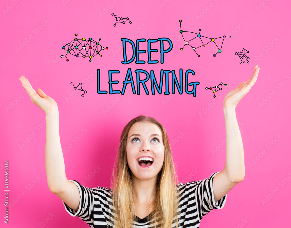 Deep Learning concept with young woman