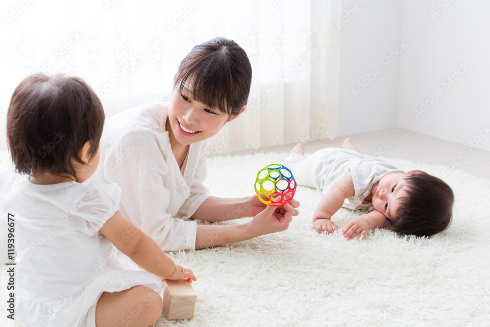 portrait of asian mother and baby lifestyle image