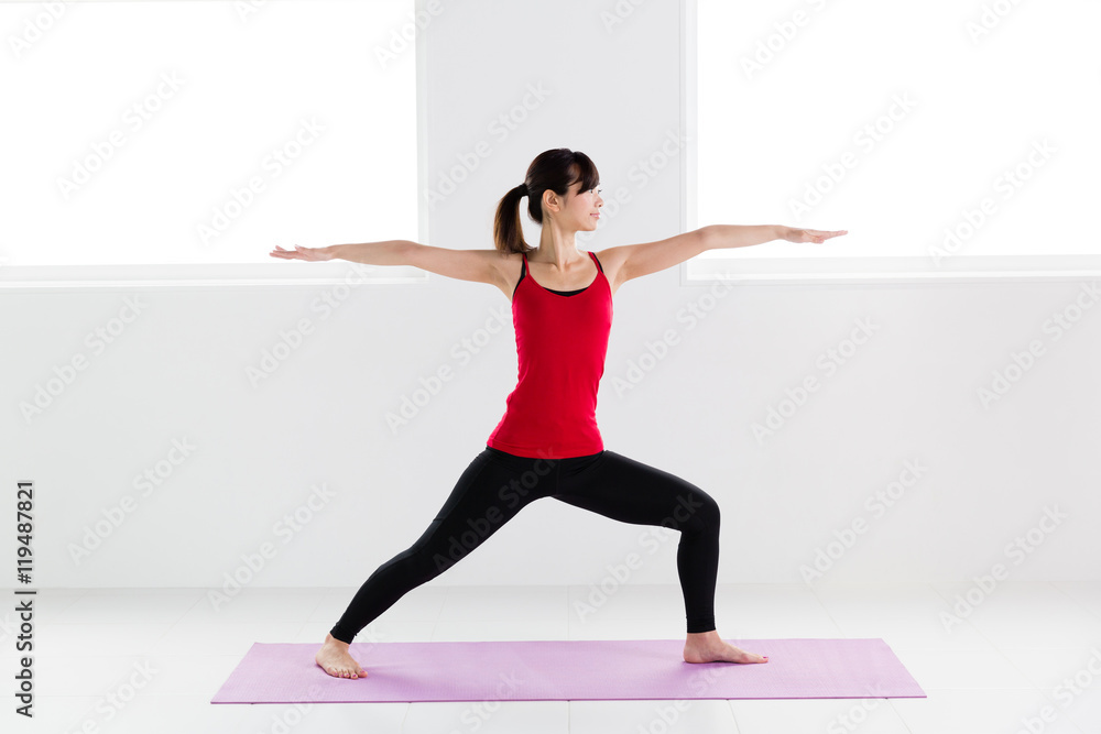 attractive asian woman exercise image