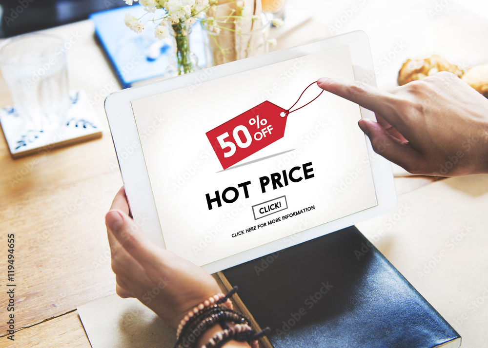 Hot Price Big Sale Deduction Advertisement Retail Concept