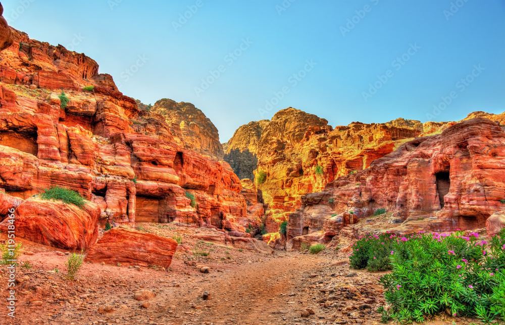 Wadi Jeihoon，通往佩特拉El Deir修道院的道路