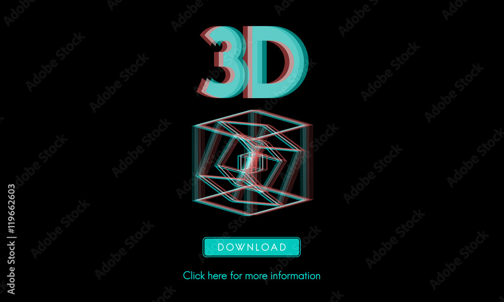 3D创意幻想图形未来主义概念