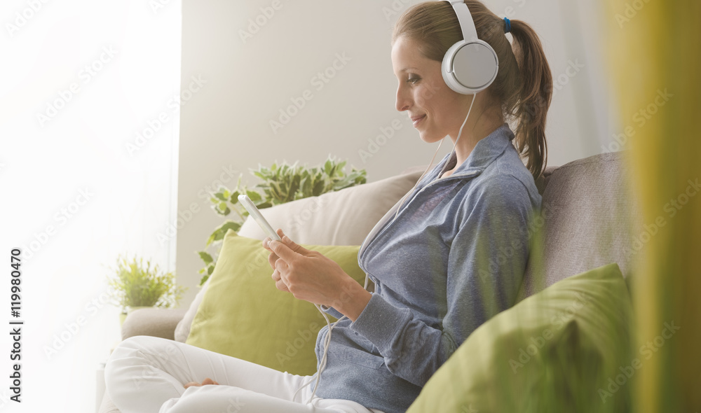 Woman using a tablet