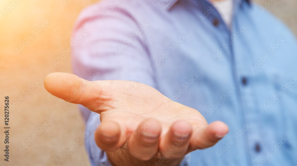 Empty businessman hand