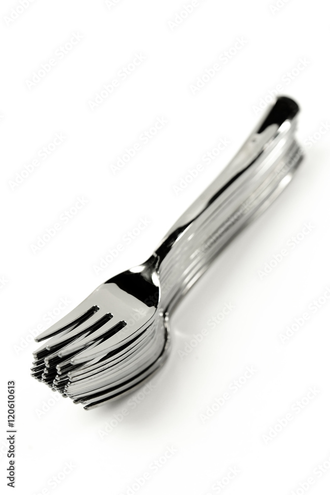 forks  cutlery  on white background