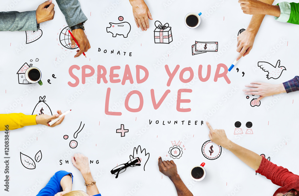 Spread Your Love Donations Charity Support Concept