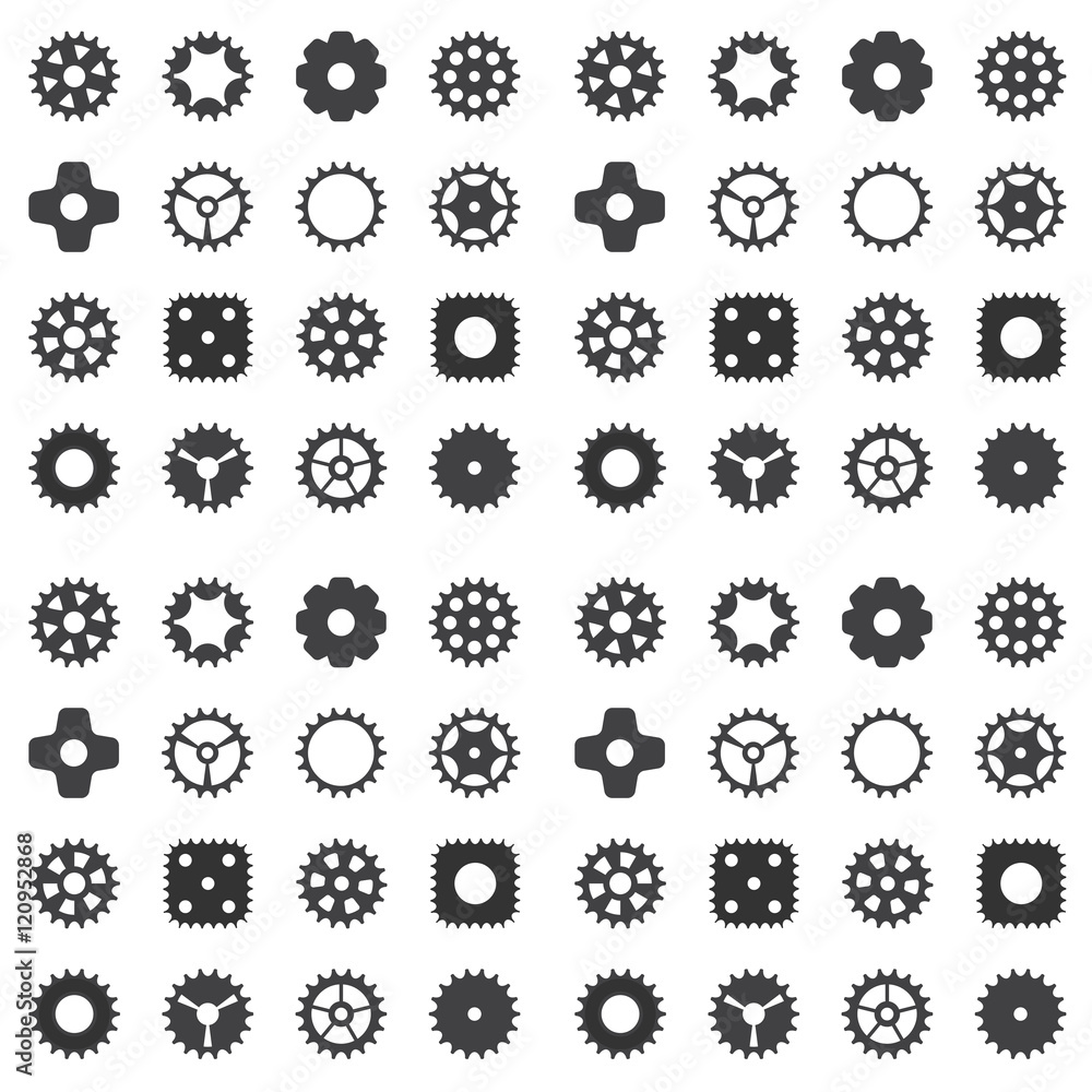 Machine Gear Wheel Cogwheel seamless pattern. Vector illustratio