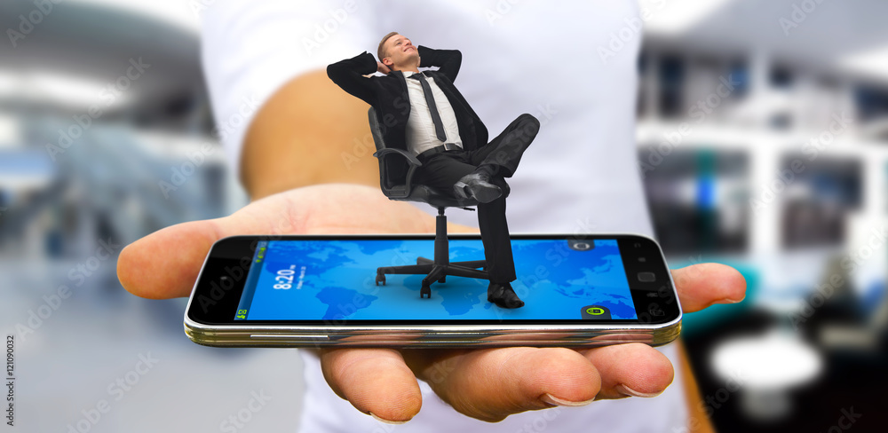 Man relaxing on his chair at the office