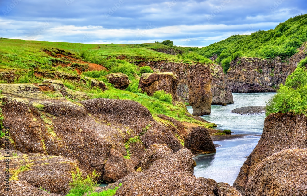 Bruarhlod Canyon of the Hvita river in Iceland