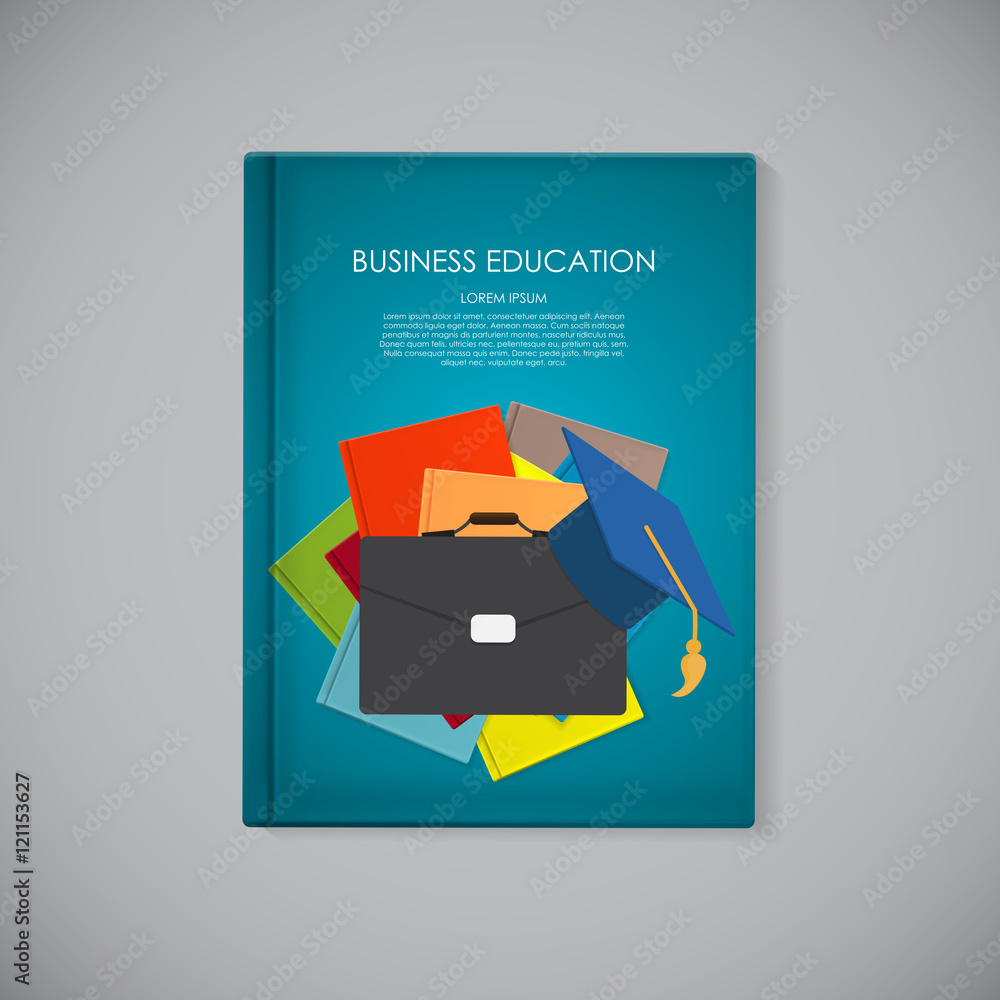 Book Cover Template with Business Education Concept. Trends and 