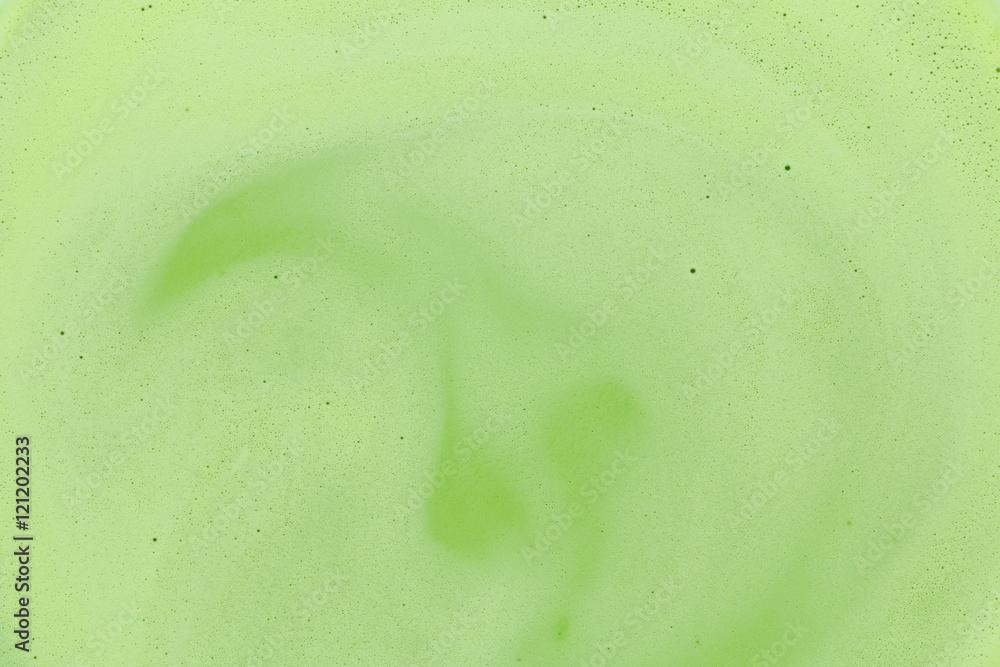 Japanese green tea and milk texture