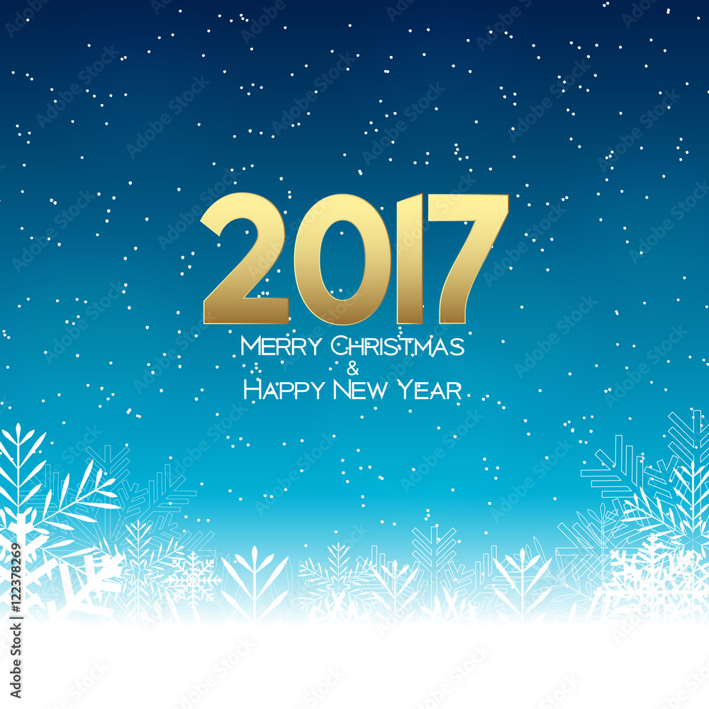 Abstract Beauty Christmas and 2017 New Year Background. Vector I