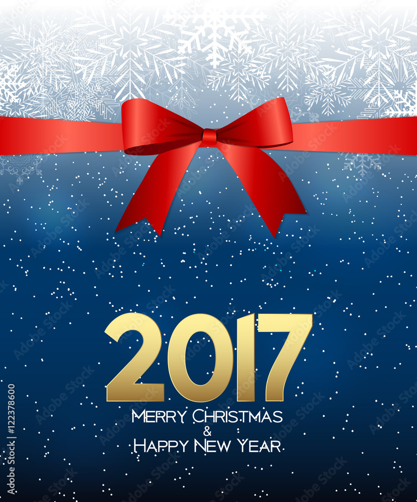 Abstract Beauty Christmas and 2017 New Year Background. Vector I