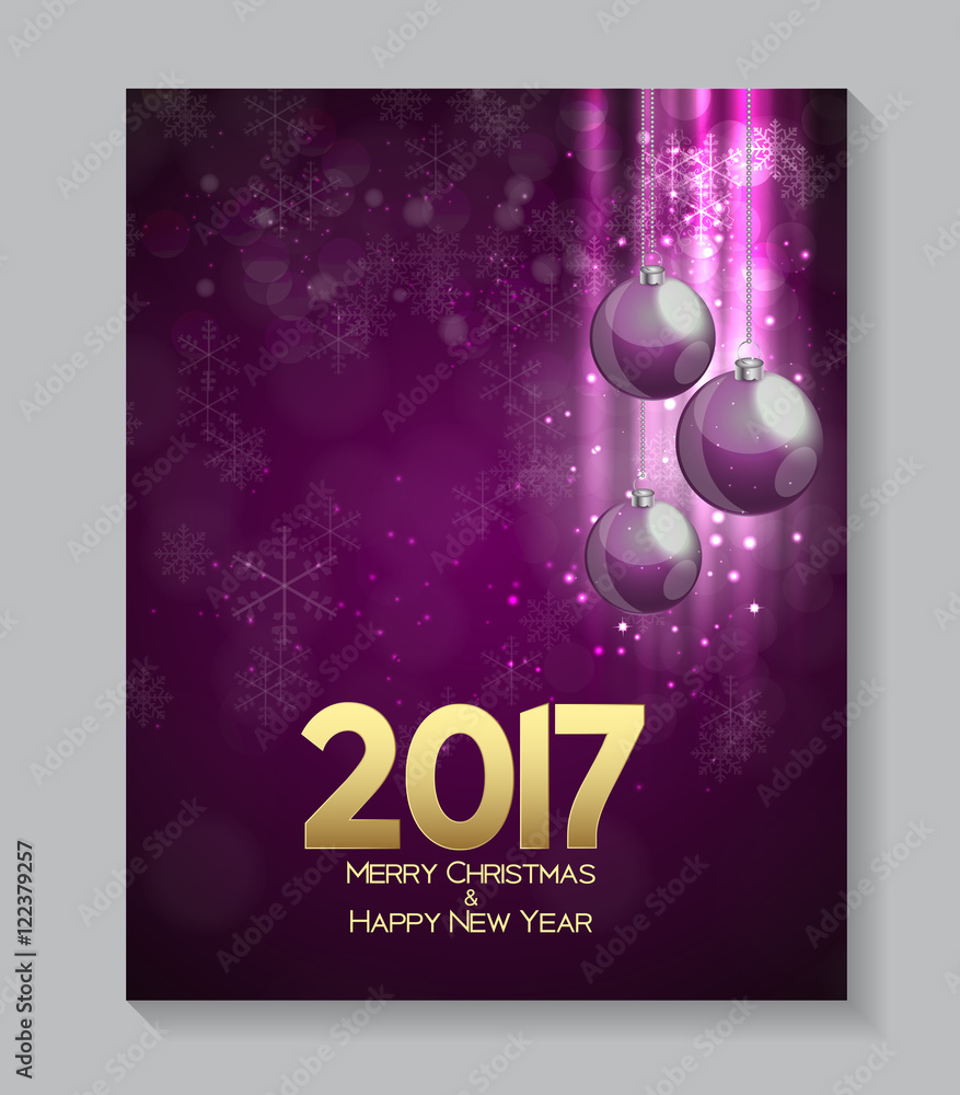 Abstract Beauty Christmas and 2017 New Year Background. Vector I