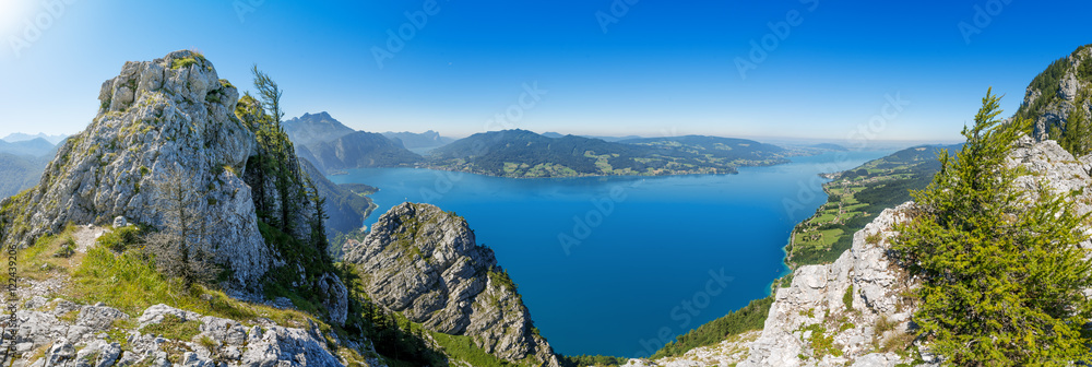 从Upperau的Schoberstein看到的阿特斯河美景