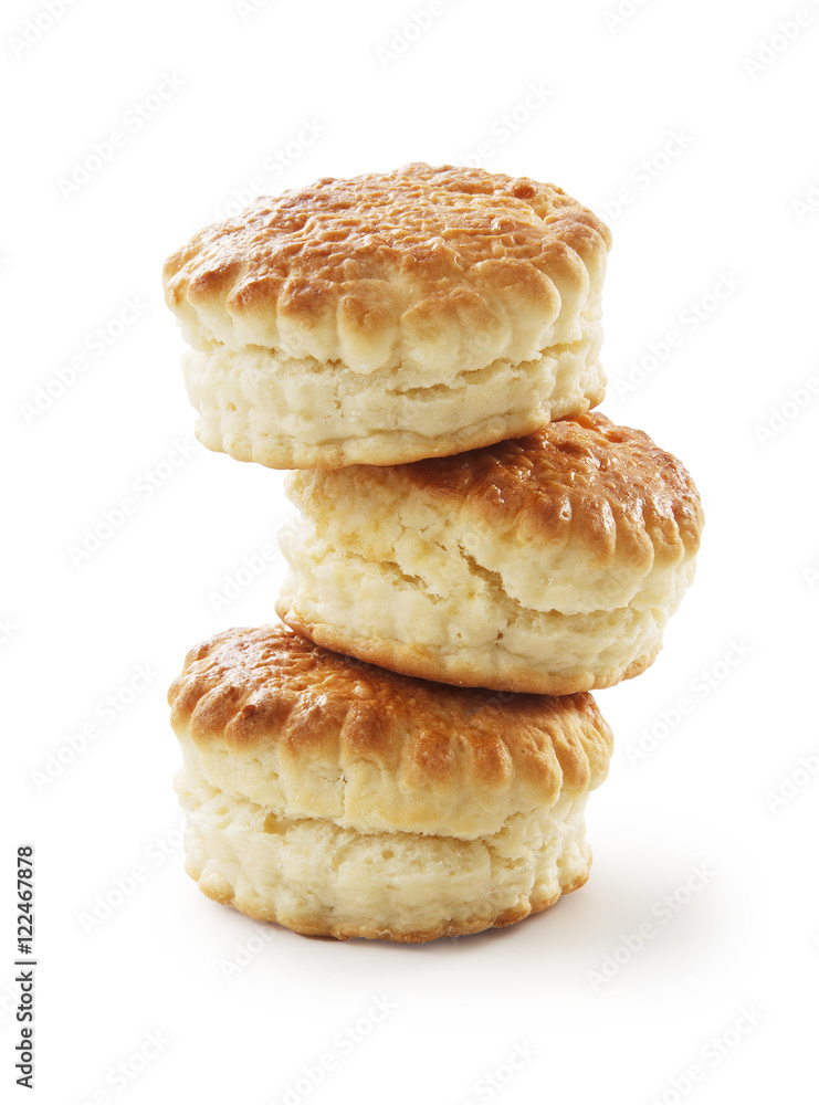 scones on a white background