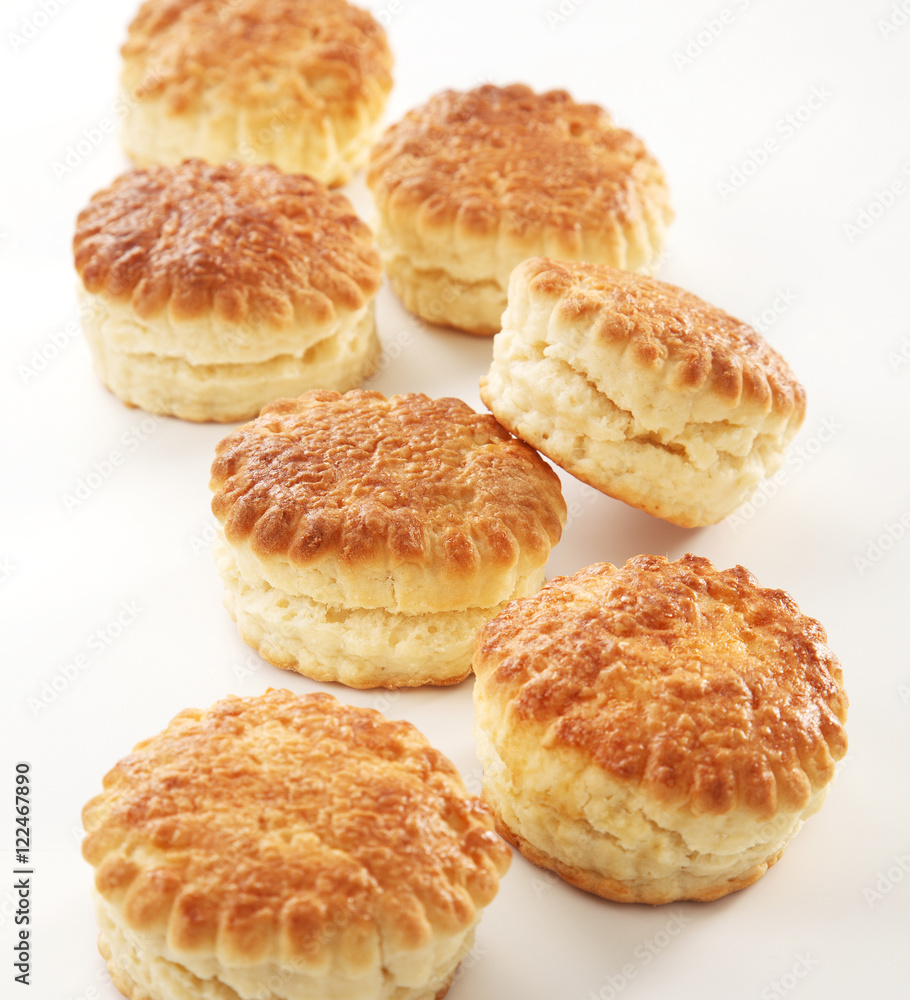 scones on a white background