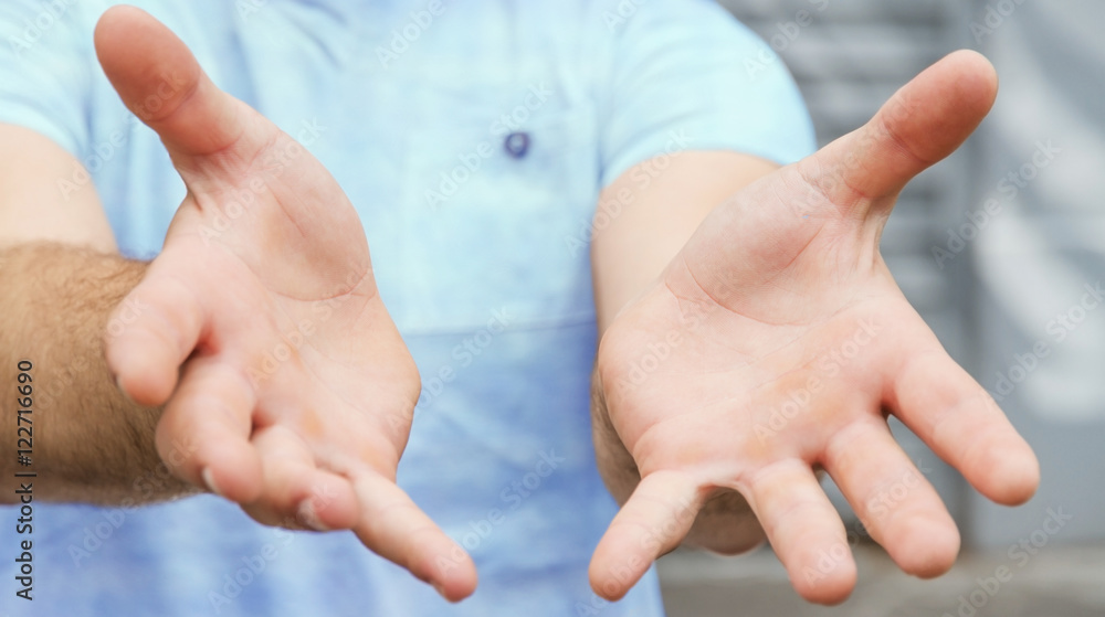 Empty businessman hand