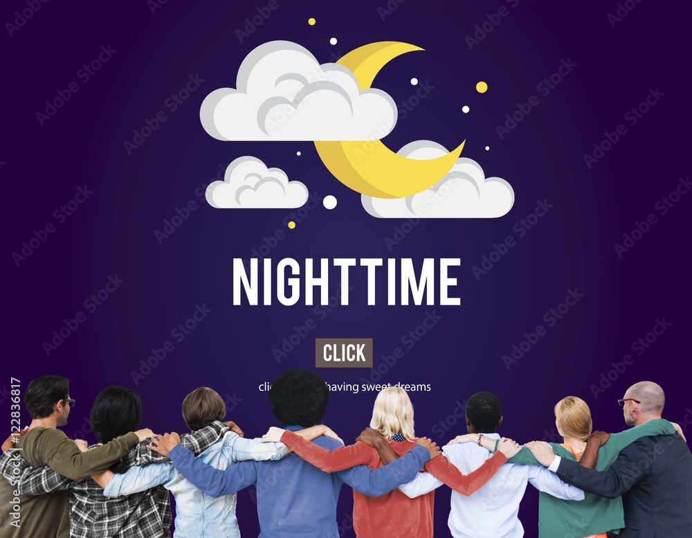 Nighttime Bright Dark Evening Midnight Moon Concept