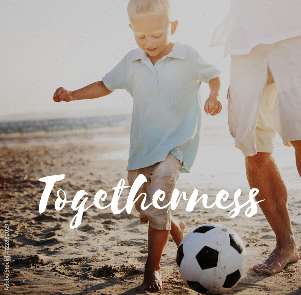 Togetherness Beach Ball Leisure Concept