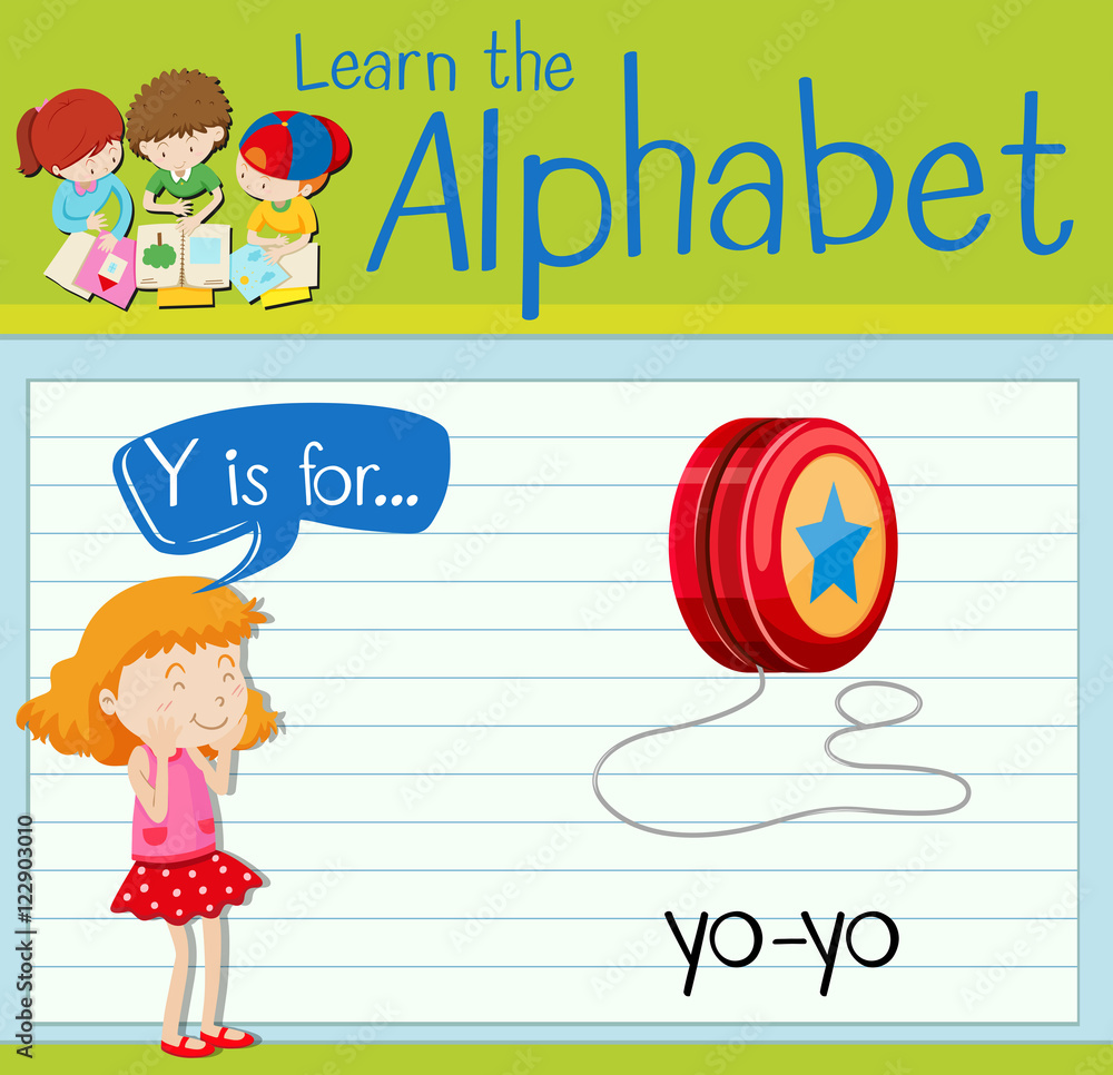 Flashcard letter Y is for yo-yo