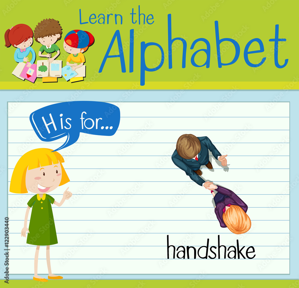 Flashcard letter H is for handshake