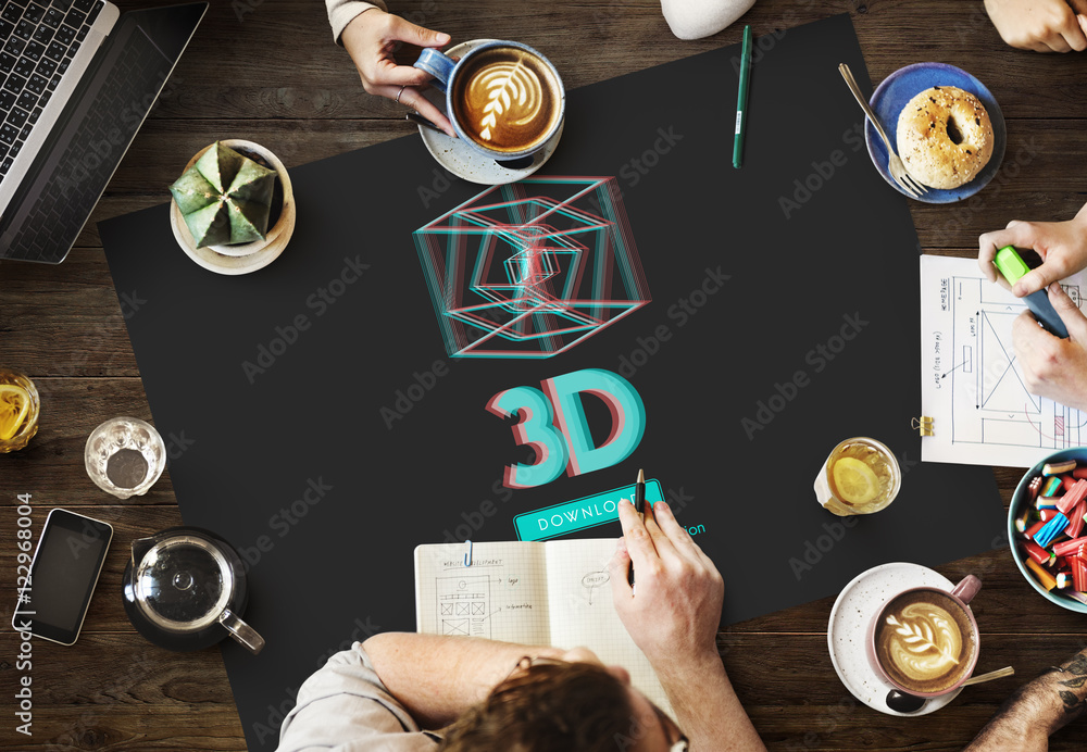 3D三维未来主义显示现代概念