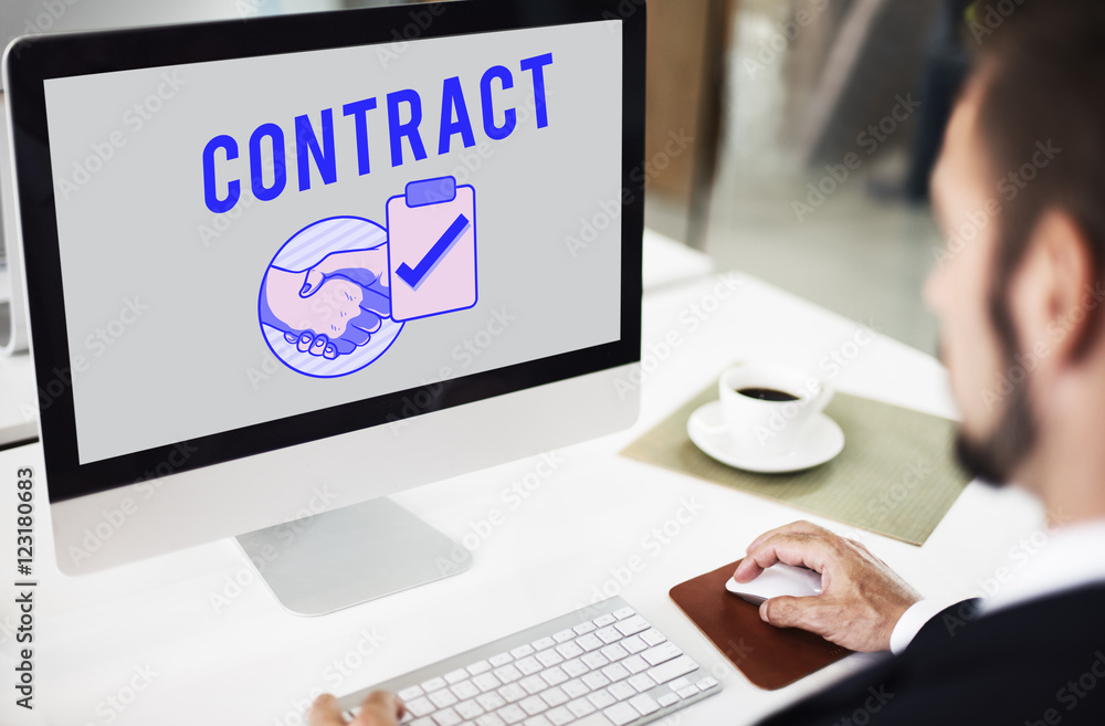 Business Contract Partnership Handshake Tick Concept