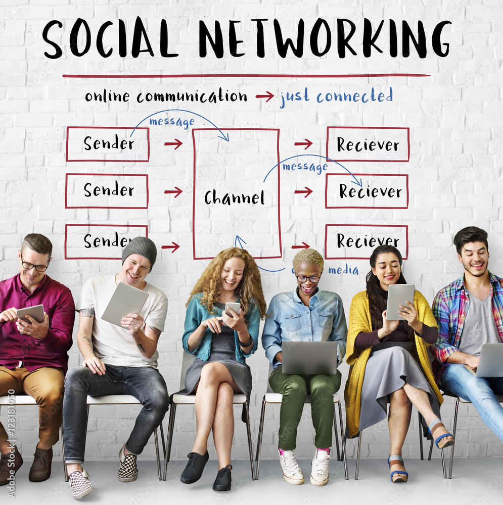 Social Networking Channel Diagram Graphic Concept