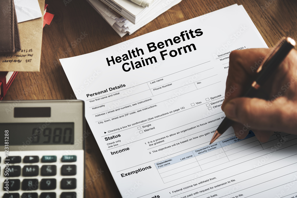 Health Benefits Claim Benefits Form Concept