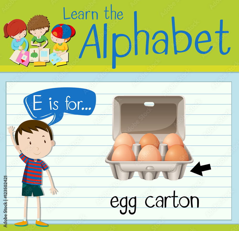 Flashcard letter E is for egg