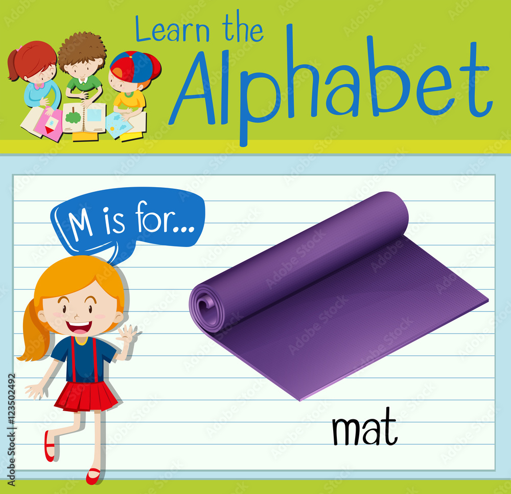 Flashcard letter M is for mat