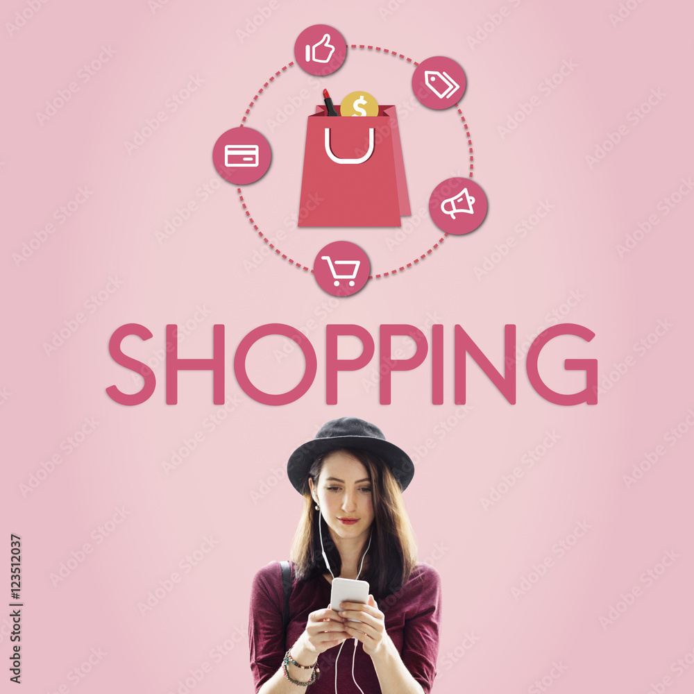 Shopping Online Shopaholics E-Commerce E-Shopping Concept