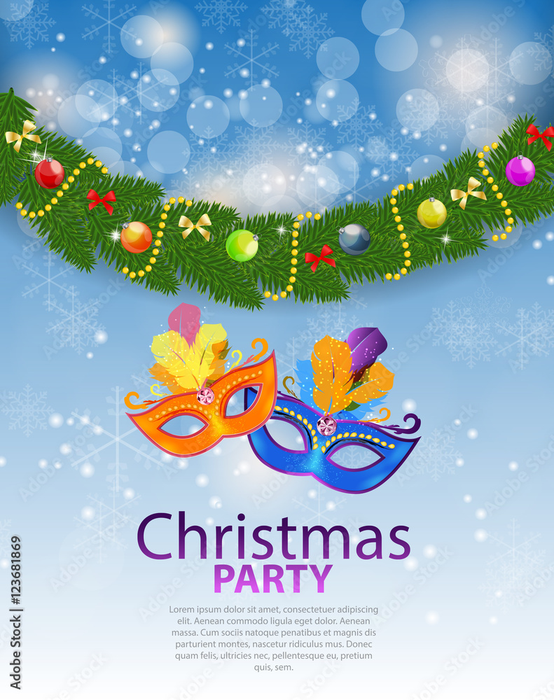 Abstract Beauty Merry Christmas and New Year Party Background wi