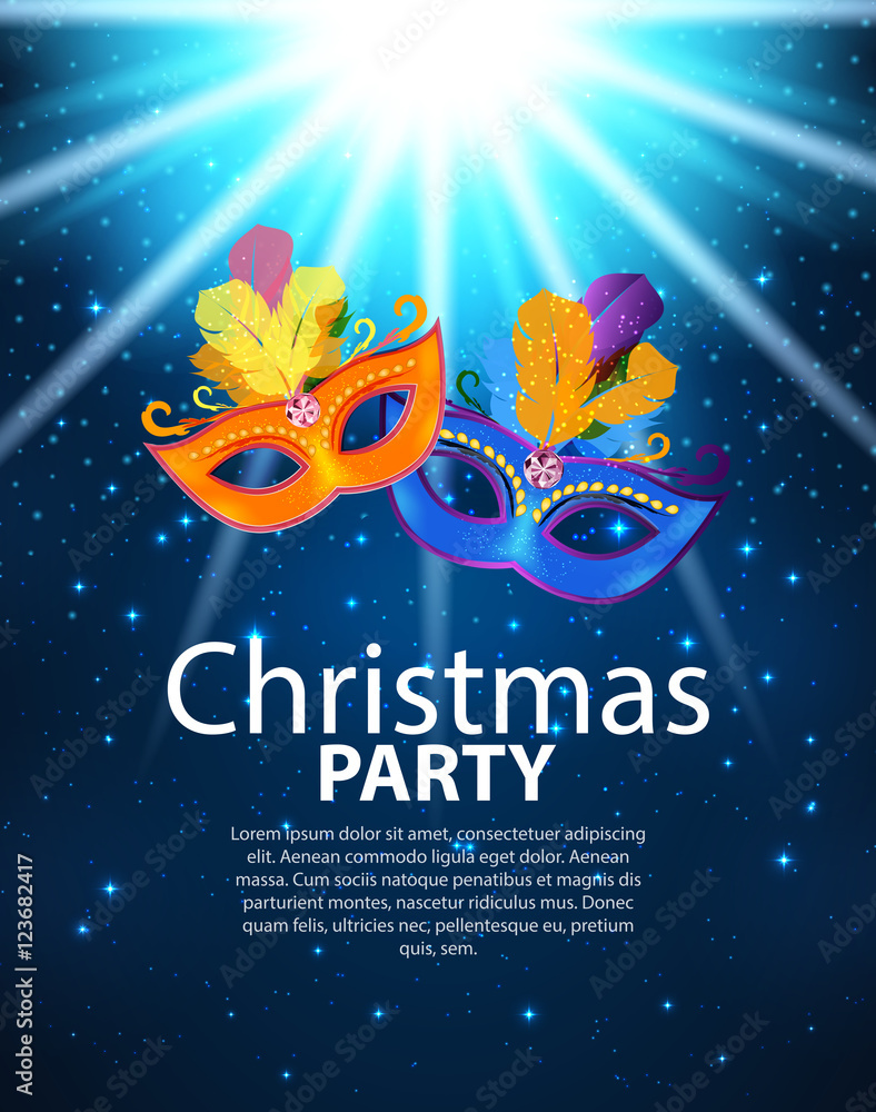 Abstract Beauty Merry Christmas and New Year Party Background wi