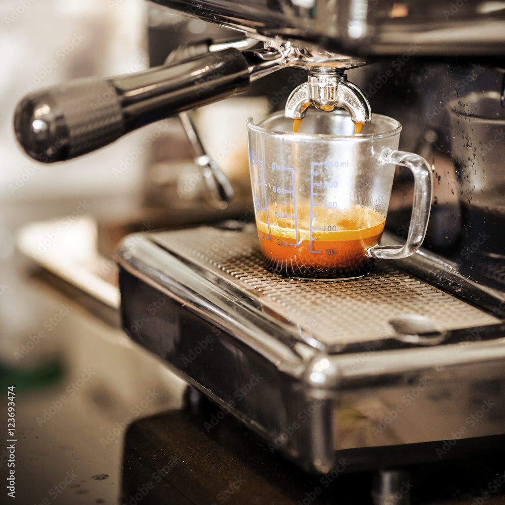  Espresso coffee machine in vintage backgrounds