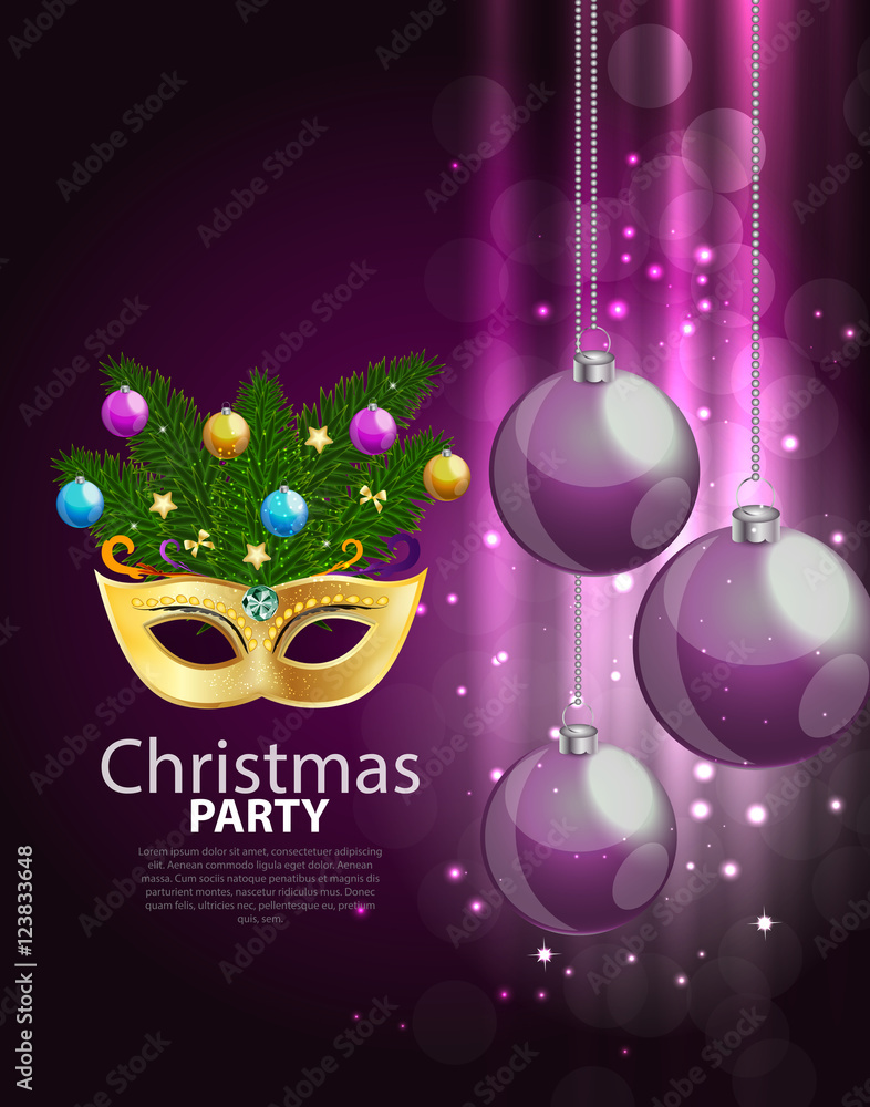 Abstract Beauty Merry Christmas and New Year Party Background wi