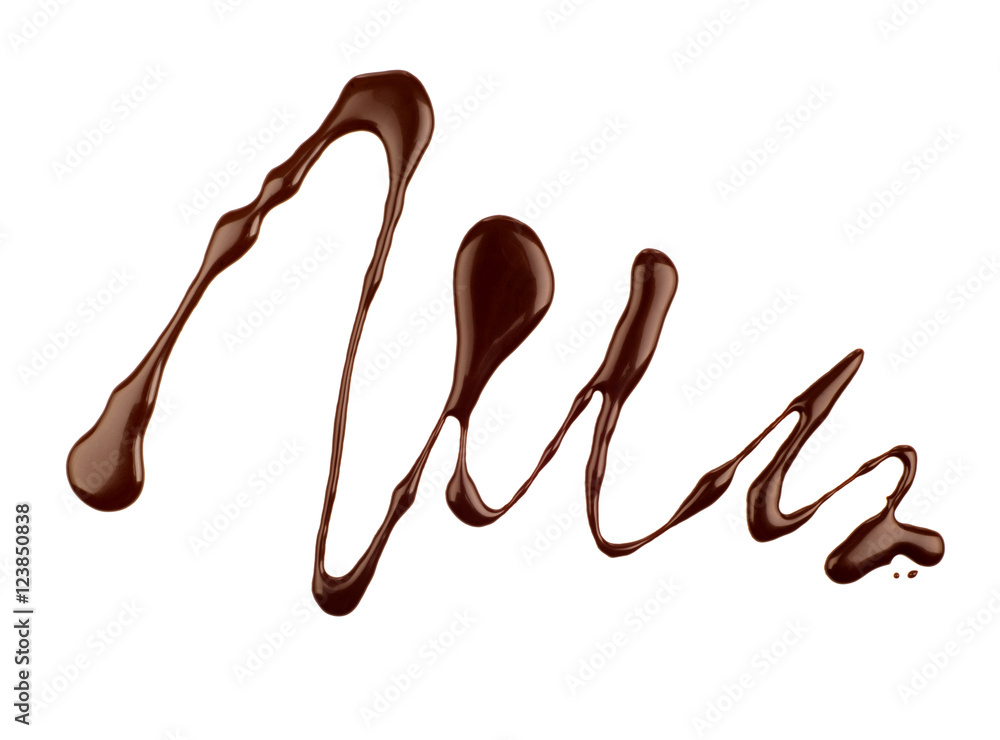 Abstract pattern made of chocolate on white background