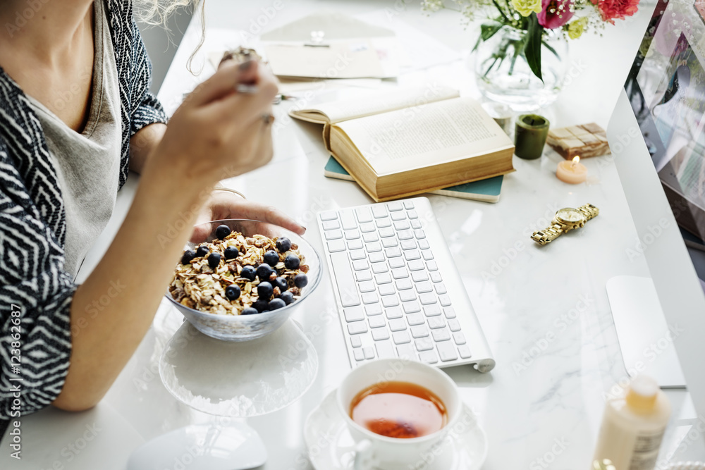 Morning Eating Breakfast Keyboard Book Concept