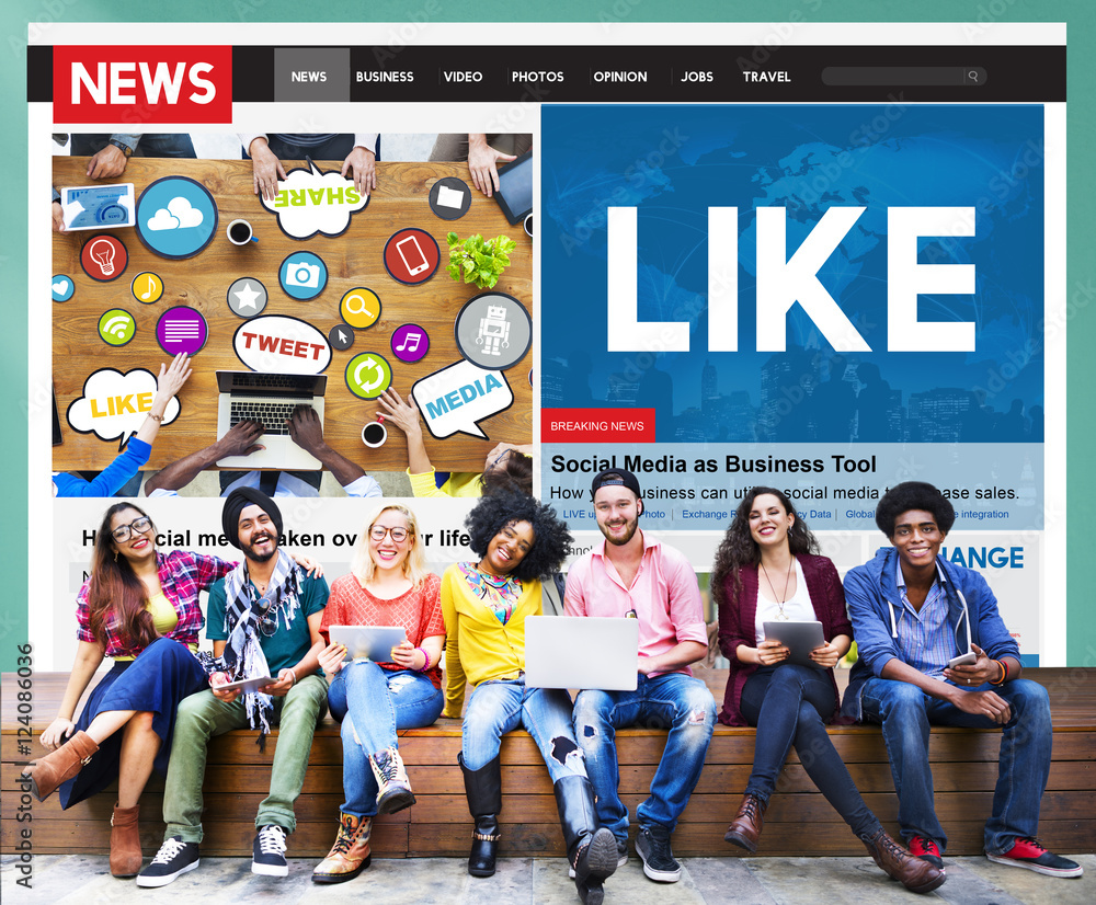 Like Share Social Media News Feed Concept