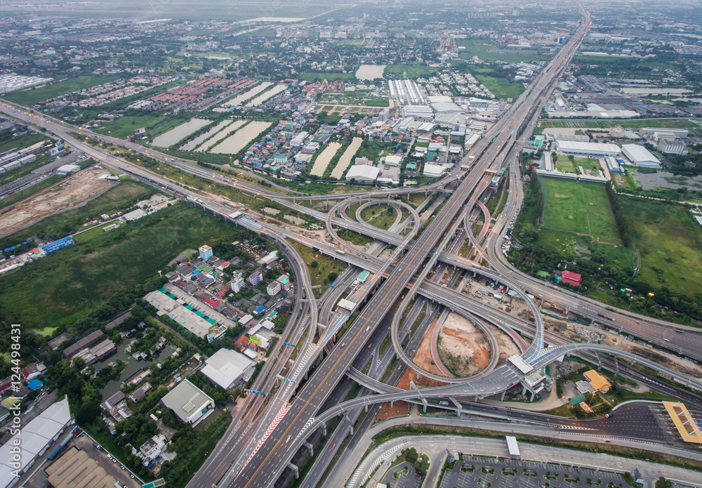 鸟瞰公路路口