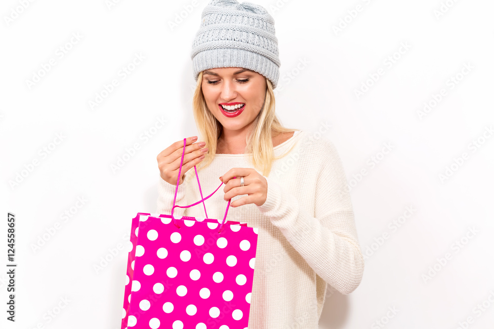 Woman holding a shopping bag