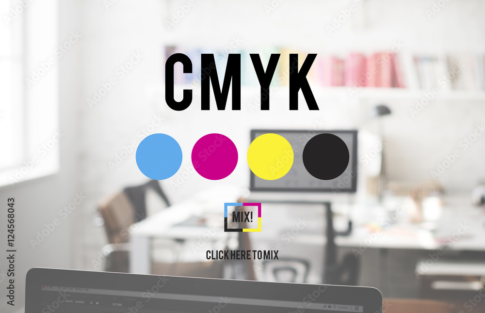 CMYK彩色印刷油墨颜色模型概念